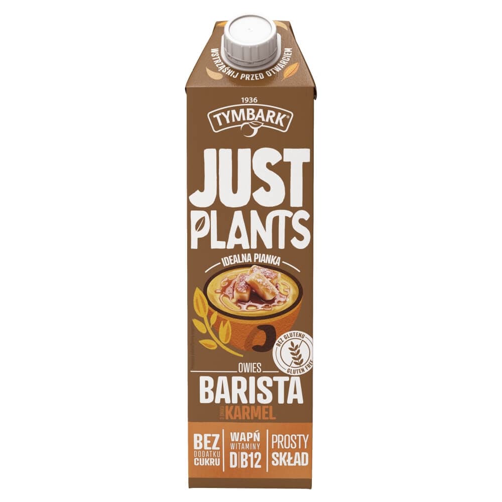 TYMBARK JUST PLANTS Napój owies barista o smaku karmelowym VEGE 1000 ml