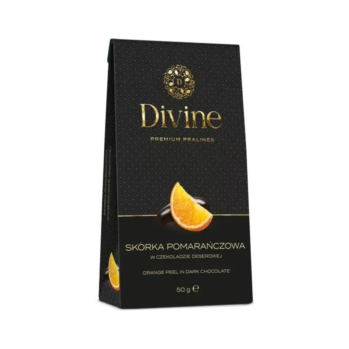 DIVINE Praliny skórka pomarańczowa w czekoladzie 50 g