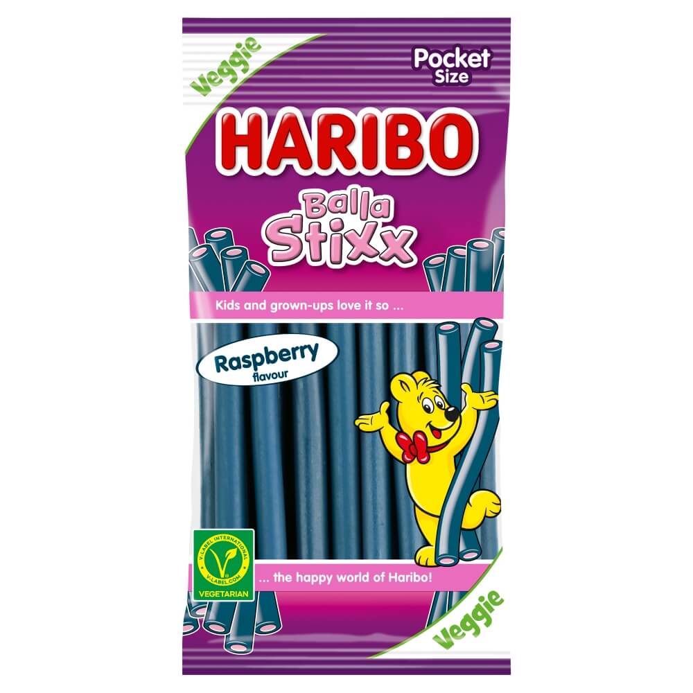 HARIBO BALLA STIXX Żelki o smaku malinowym VEGAN 80 g