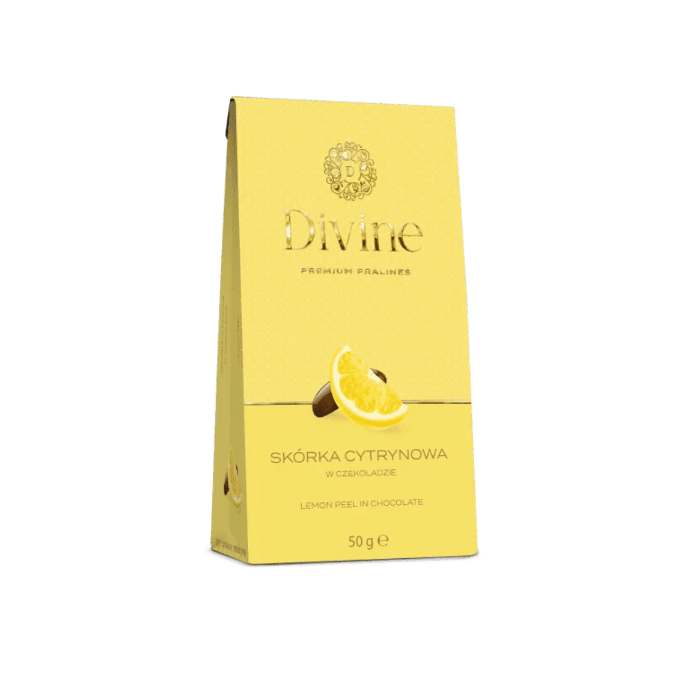 DIVINE Praliny skórka cytrynowa w czekoladzie 50 g