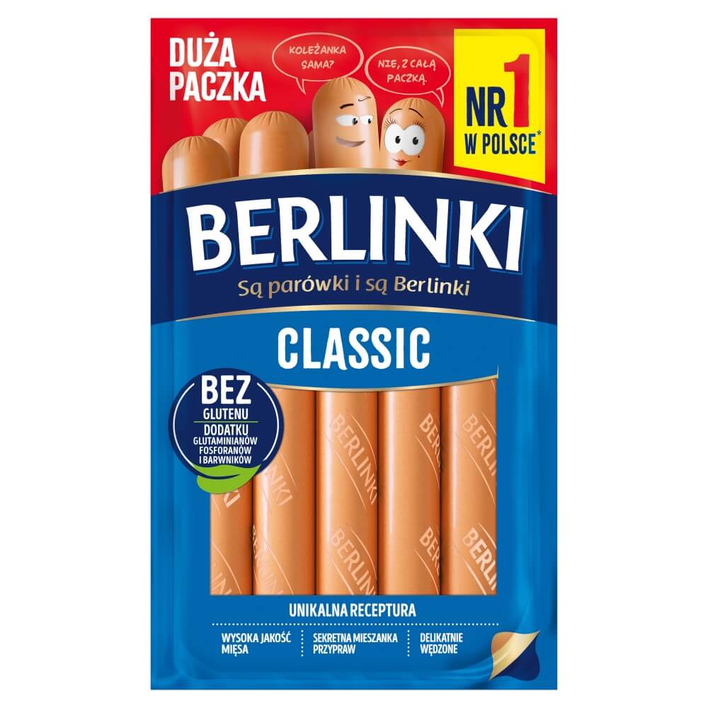 MORLINY BERLINKI Parówki wieprzowe 450 g