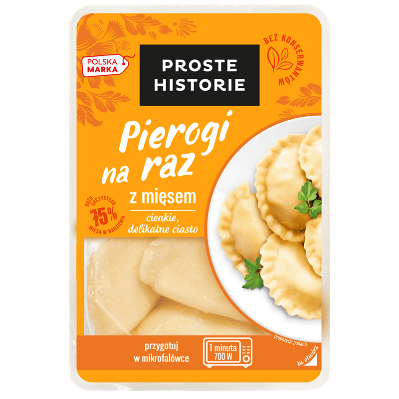 PROSTE HISTORIE Pierogi na raz z mięsem 180 g