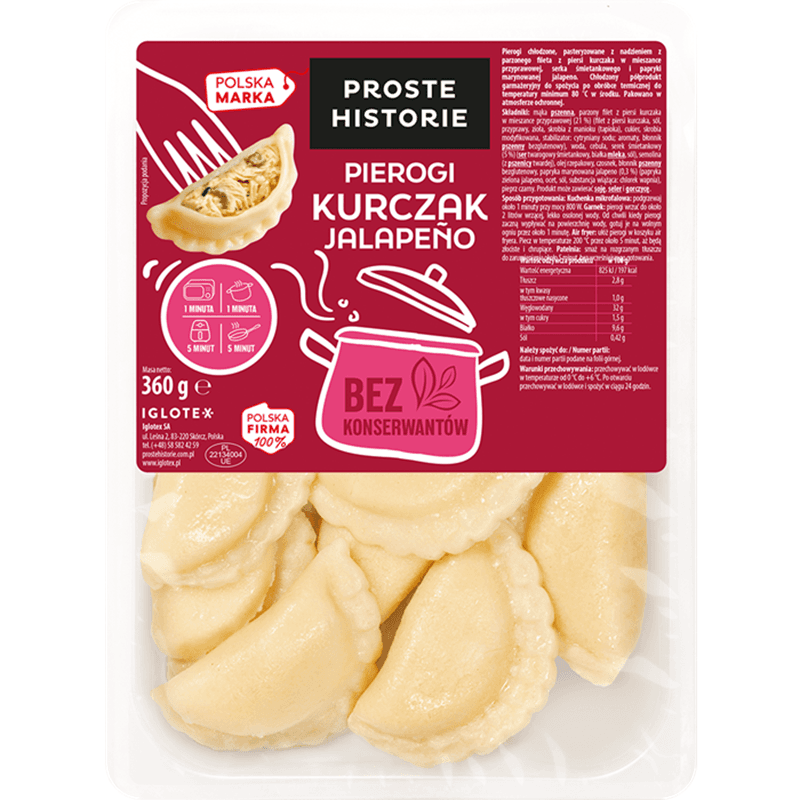 PROSTE HISTORIE Pierogi z kurczakiem i jalapeño 360 g