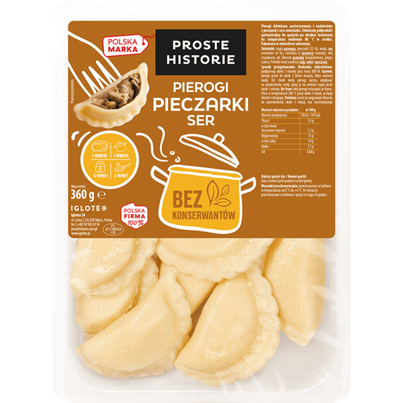 PROSTE HISTORIE Pierogi z pieczarkami i serem 360 g