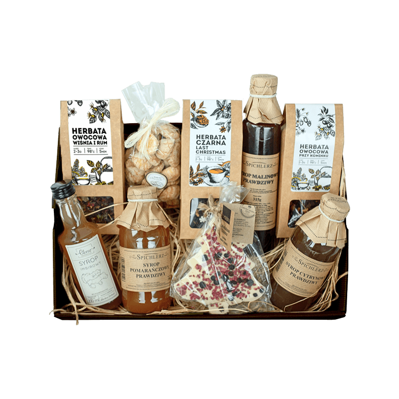 ŚWIĄTECZNY BOX Rzemieślniczy premium z herbatami i syropami 1 szt.