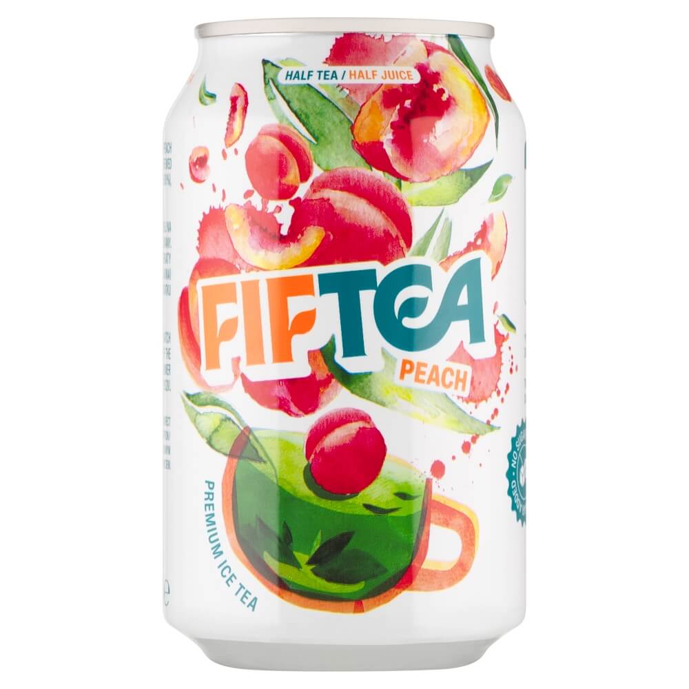 FIFTEA Napój z czarnej herbaty parzonej na gorąco z sokiem z brzoskwini 330 ml