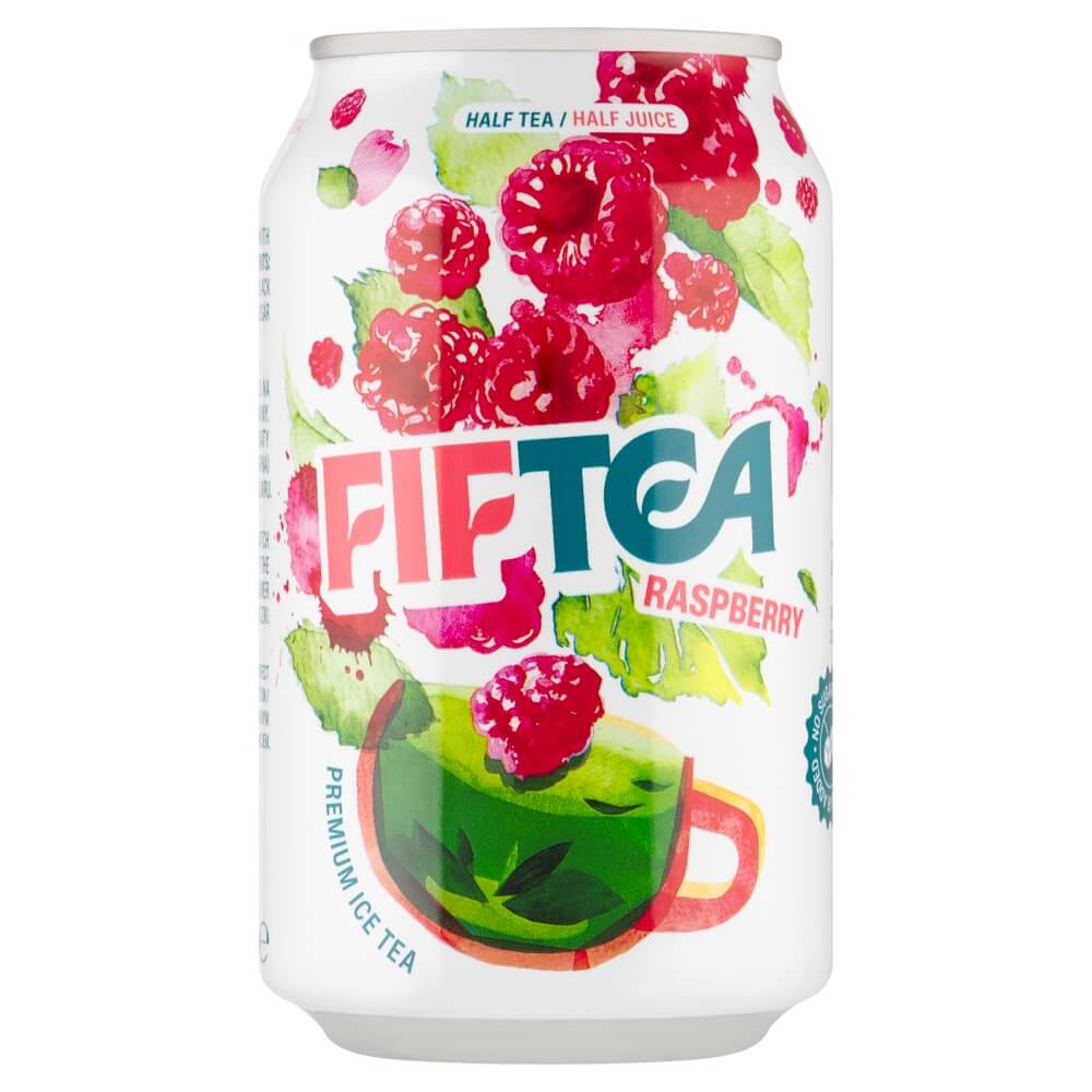 FIFTEA Napój z czarnej herbaty parzonej na gorąco z sokiem z maliny 330 ml