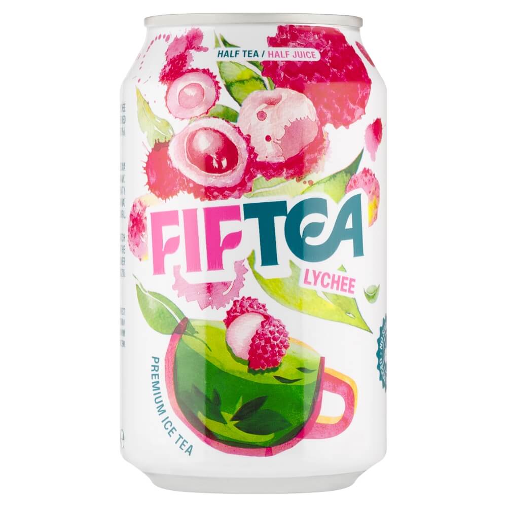 FIFTEA Napój z czarnej herbaty parzonej na gorąco z sokiem z liczi 330 ml