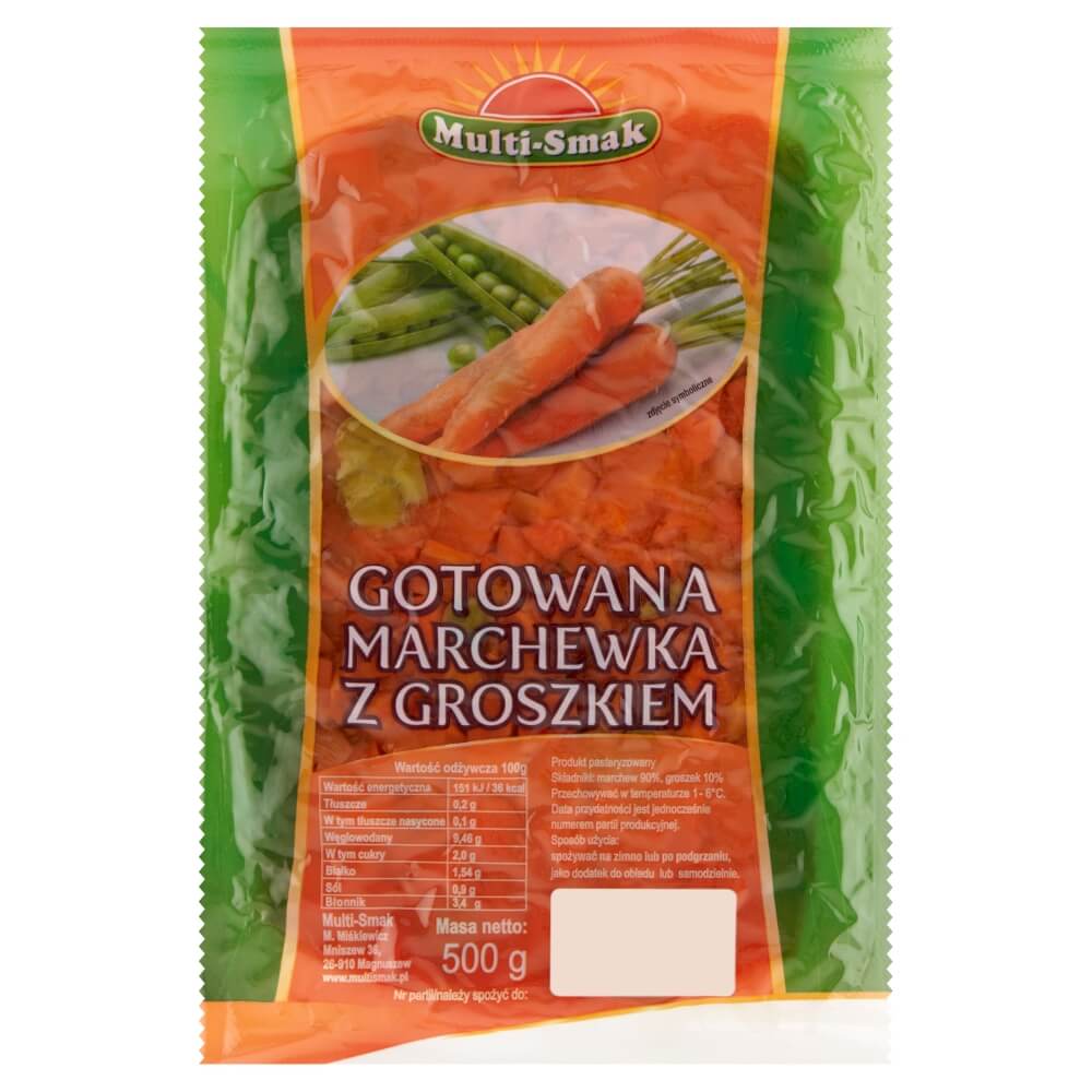 MULTI-SMAK Gotowana marchewka z groszkiem 500 g