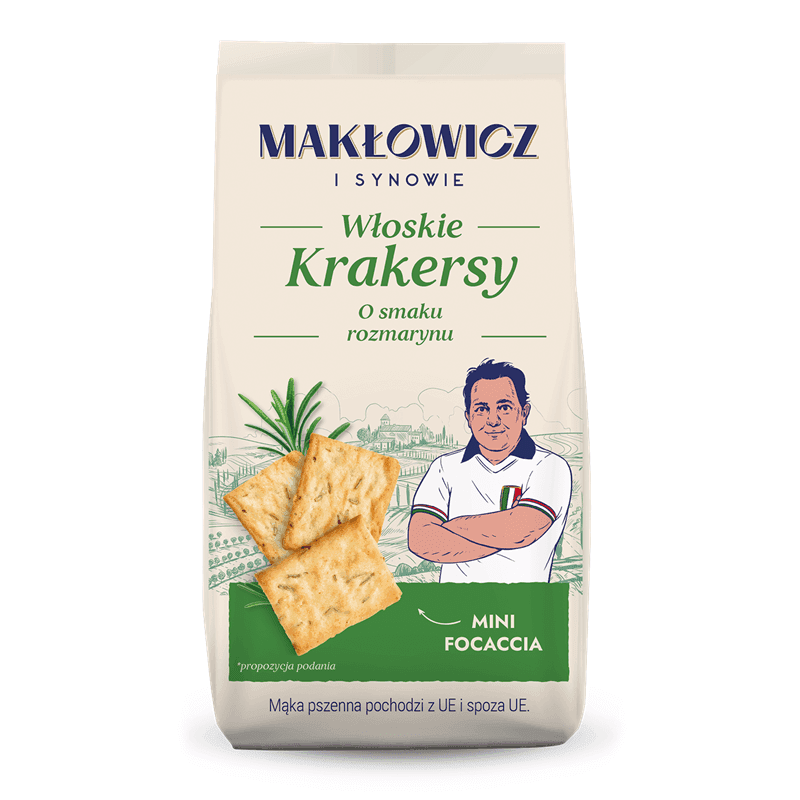 MAKŁOWICZ I SYNOWIE Krakersy o smaku rozmarynu 100 g
