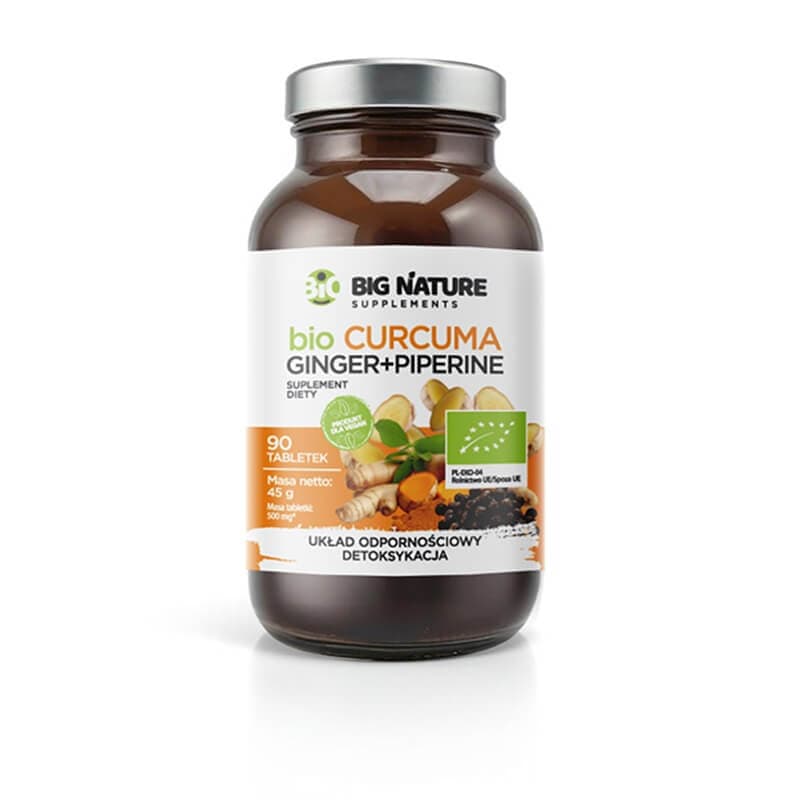 BIG NATURE Suplement diety Curcuma Ginger Piperine BIO 90 szt.