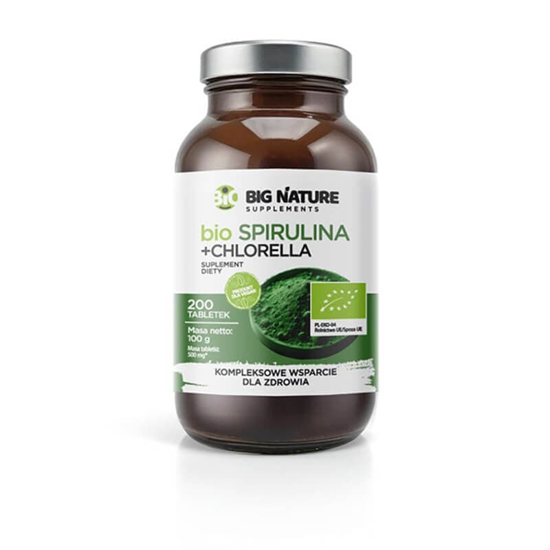 BIG NATURE Suplement diety Spirulina + Chlorella BIO 200 szt.