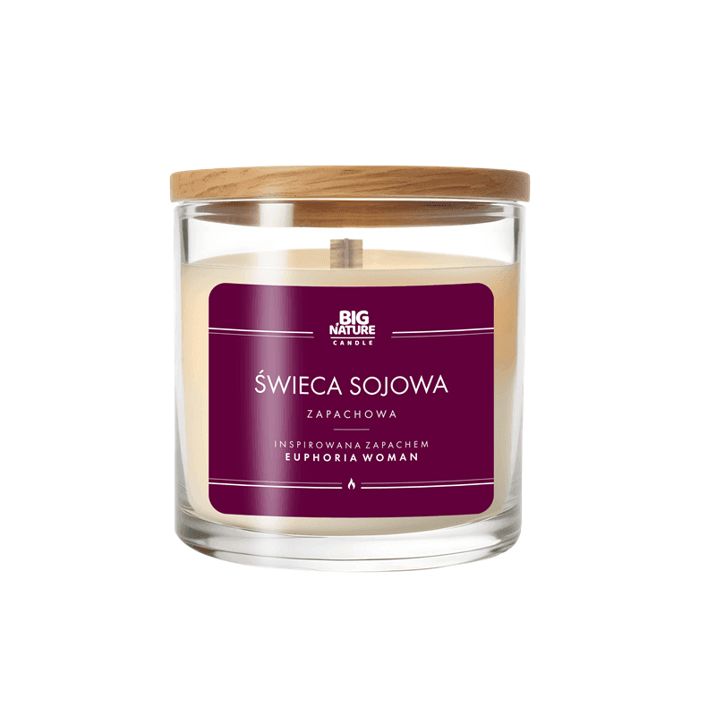 BIG NATURE Świeca sojowa o zapachu insprowanym Euphoria Woman 155 g 1 szt.