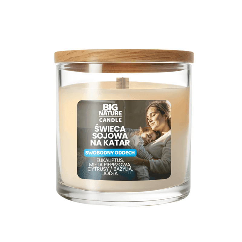 BIG NATURE Świeca sojowa na katar Swobodny oddech 155 g 1 szt.