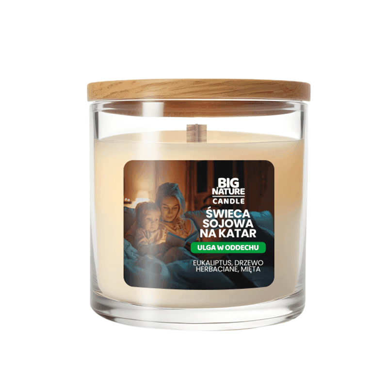 BIG NATURE Świeca sojowa na katar Ulga w oddechu 155 g 1 szt.