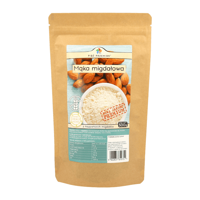 PIĘĆ PRZEMIAN Mąka migdałowa bezglutenowa 500 g