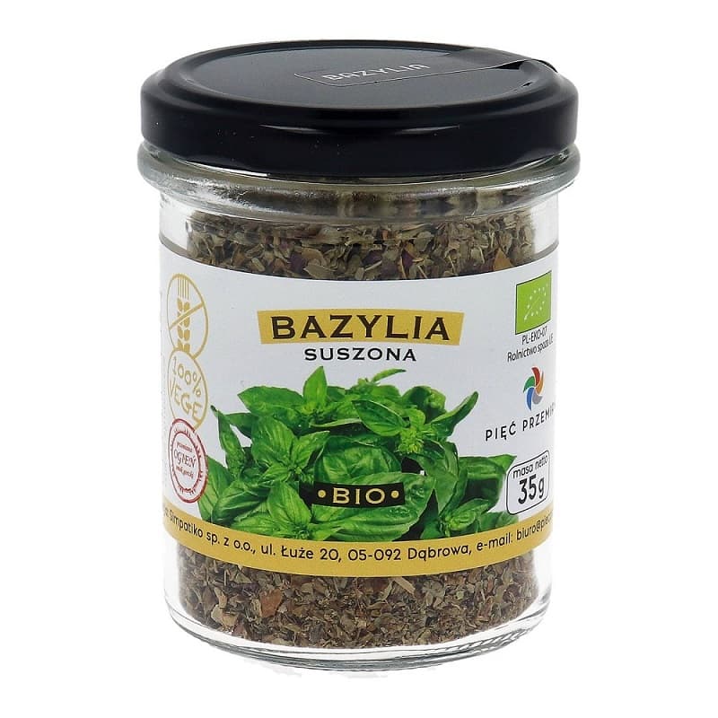 PIĘĆ PRZEMIAN Bazylia suszona bezglutenowa BIO 35 g