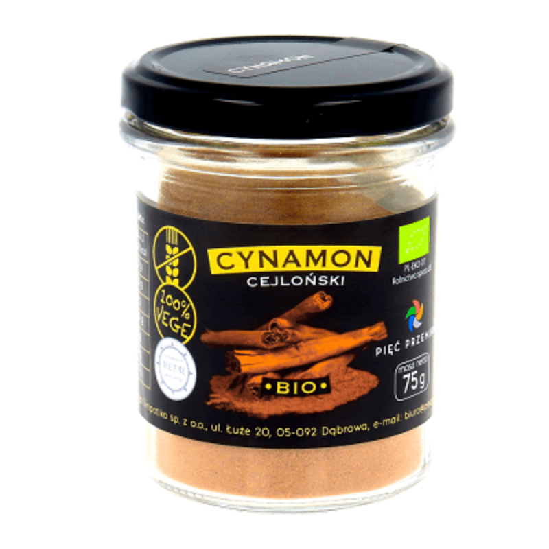 PIĘĆ PRZEMIAN Cynamon cejloński bezglutenowy BIO 75 g