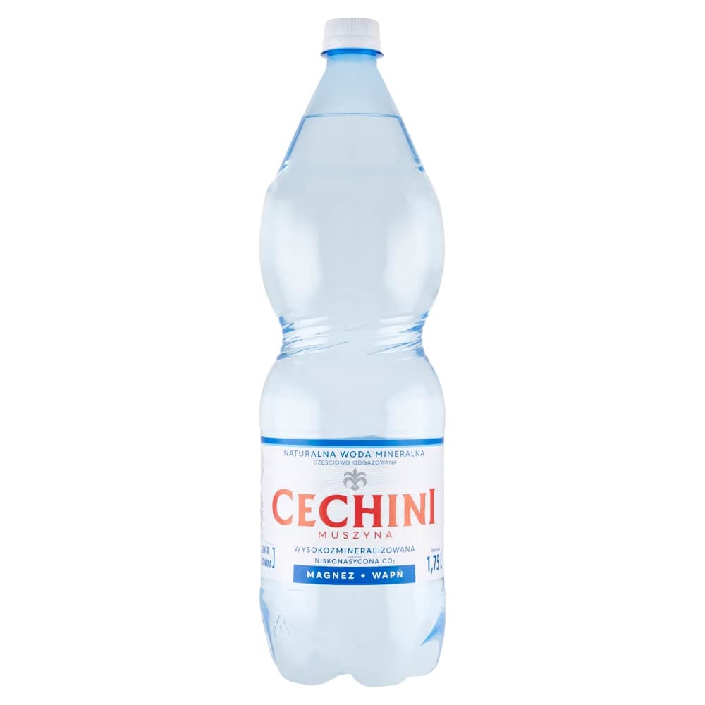MUSZYNA CECHINI Naturalna woda mineralna wysokozmineralizowana niskonasycona CO₂ 1750 ml