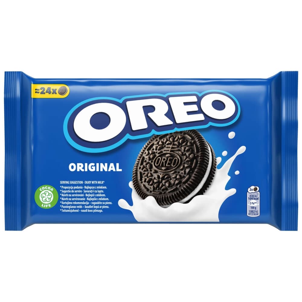 OREO ORIGINAL Ciastka kakaowe z nadzieniem o smaku waniliowym 24 szt. 264 g