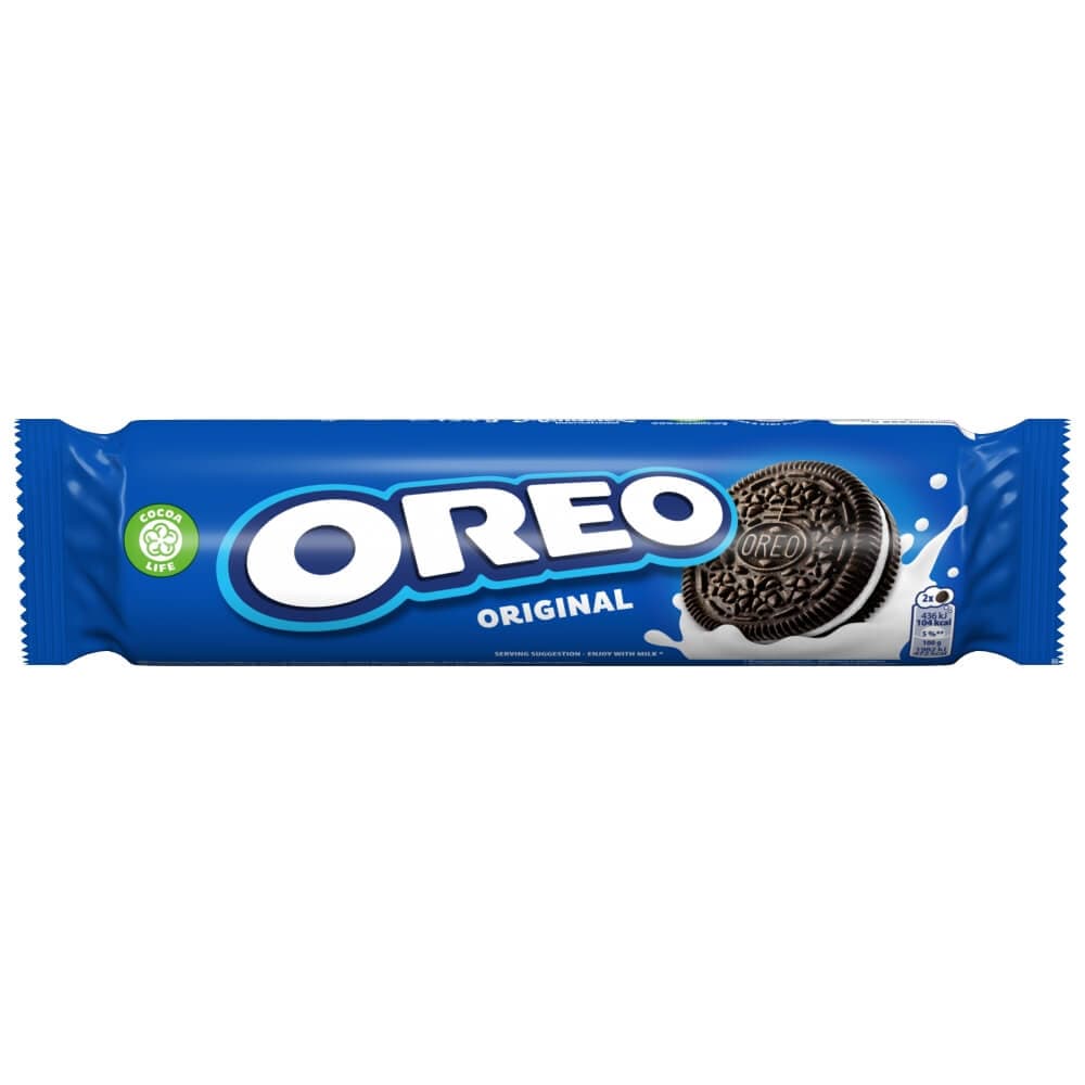 OREO ORIGINAL Ciastka kakaowe z nadzieniem o smaku waniliowym 154 g