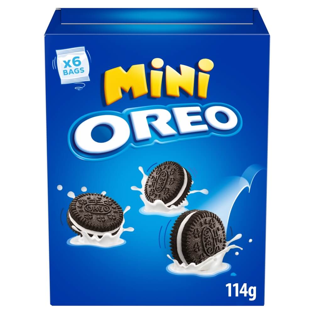 OREO MINI Ciastka kakaowe z nadzieniem o smaku waniliowym 114 g