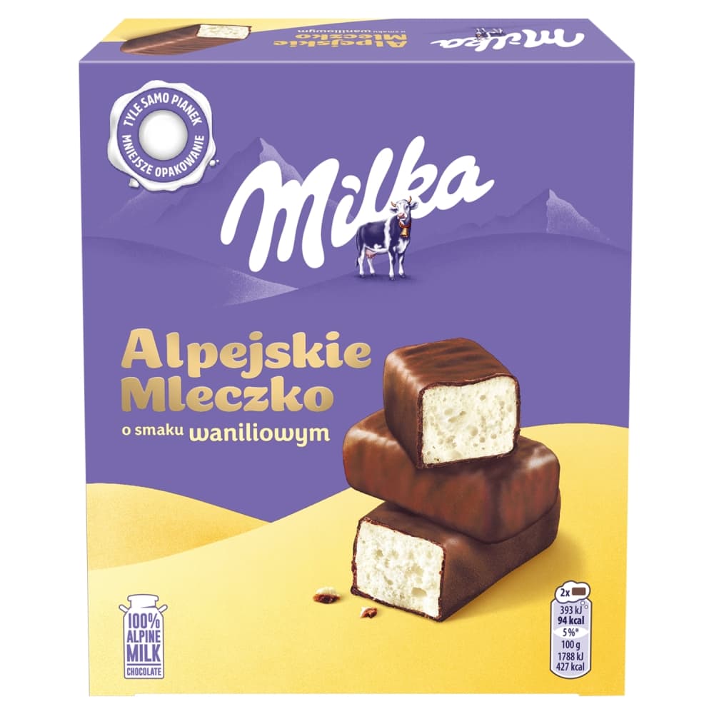MILKA ALPEJSKIE MLECZKO Pianka o smaku waniliowym 330 g