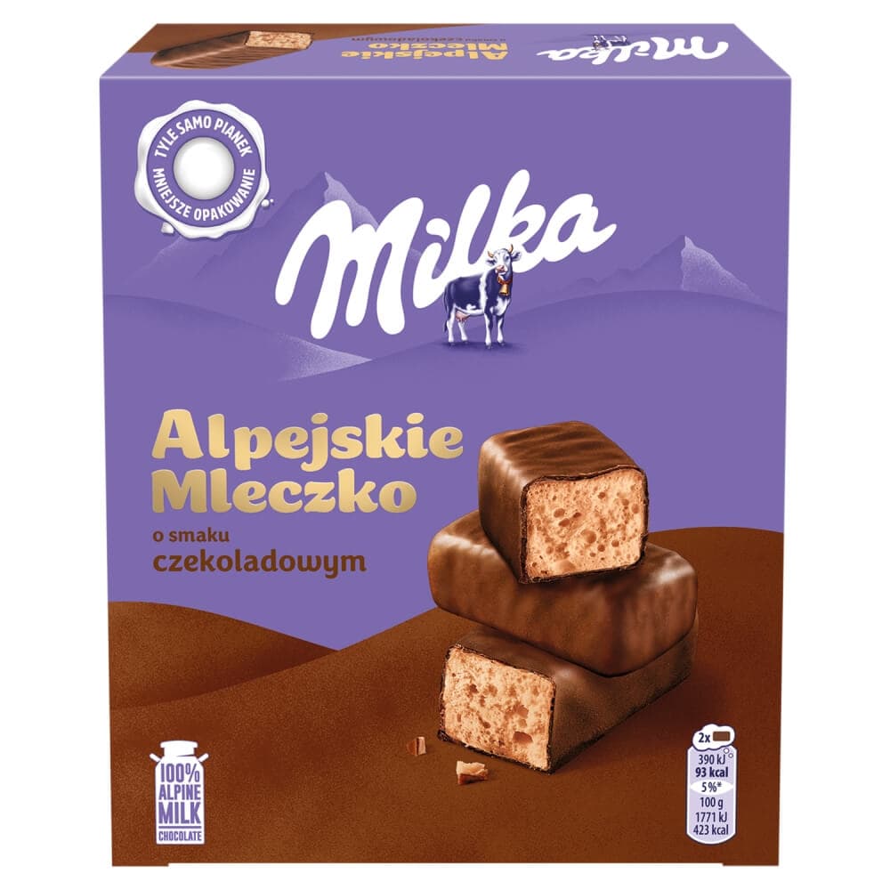 MILKA ALPEJSKIE MLECZKO Pianka o smaku czekoladowym 330 g