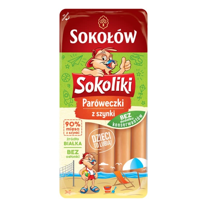 SOKOŁÓW SOKOLIKI Paróweczki z szynki 140 g