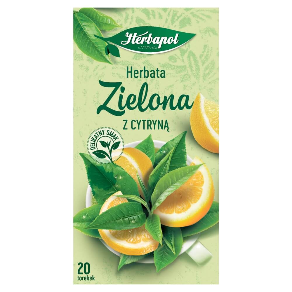 HERBAPOL Herbata zielona z cytryną 20 szt. 34 g