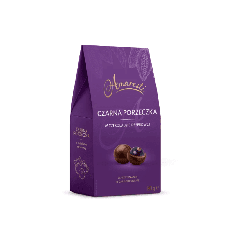 AMARESTI Czarna porzeczka w czekoladzie deserowej 80 g