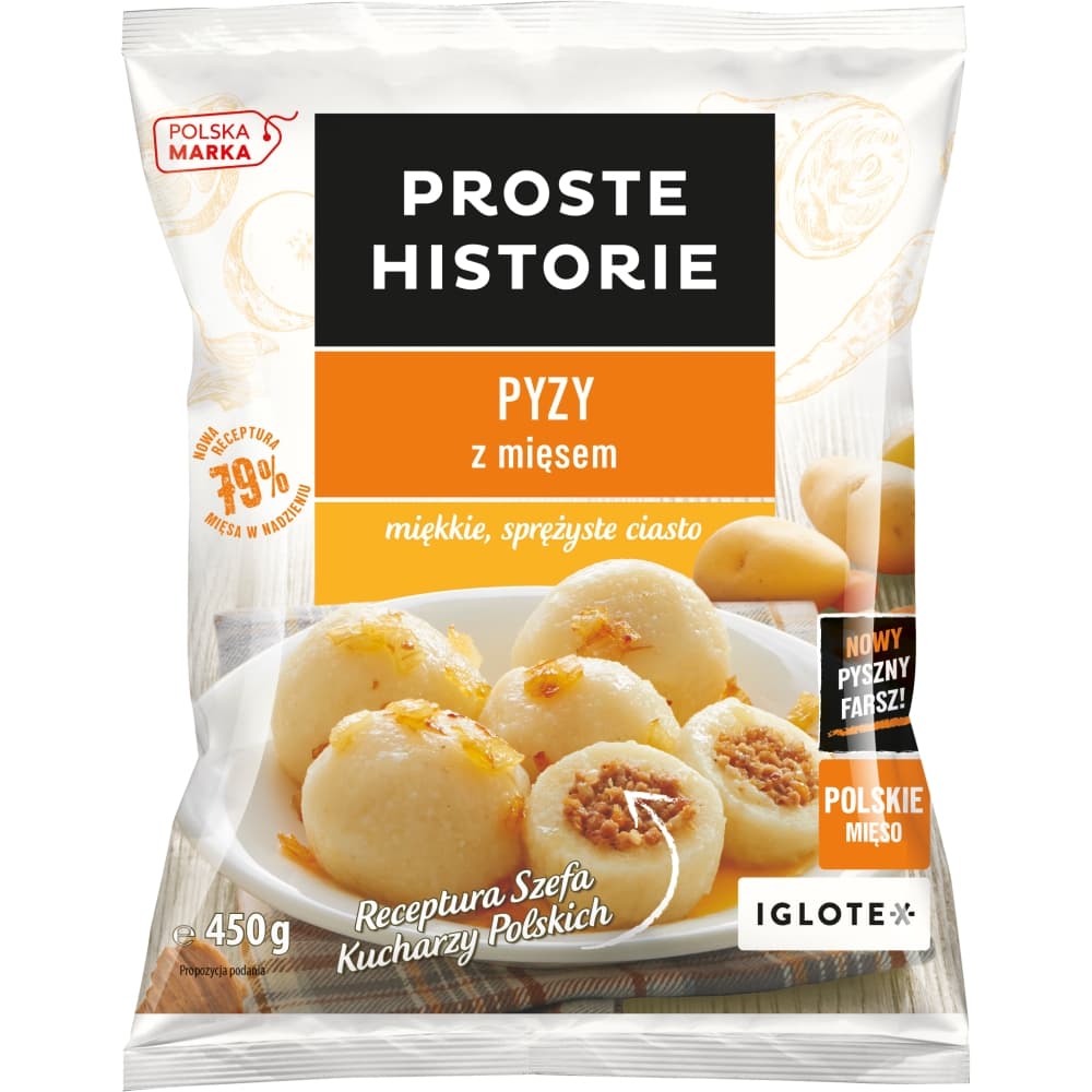 PROSTE HISTORIE Pyzy z mięsem mrożone 450 g