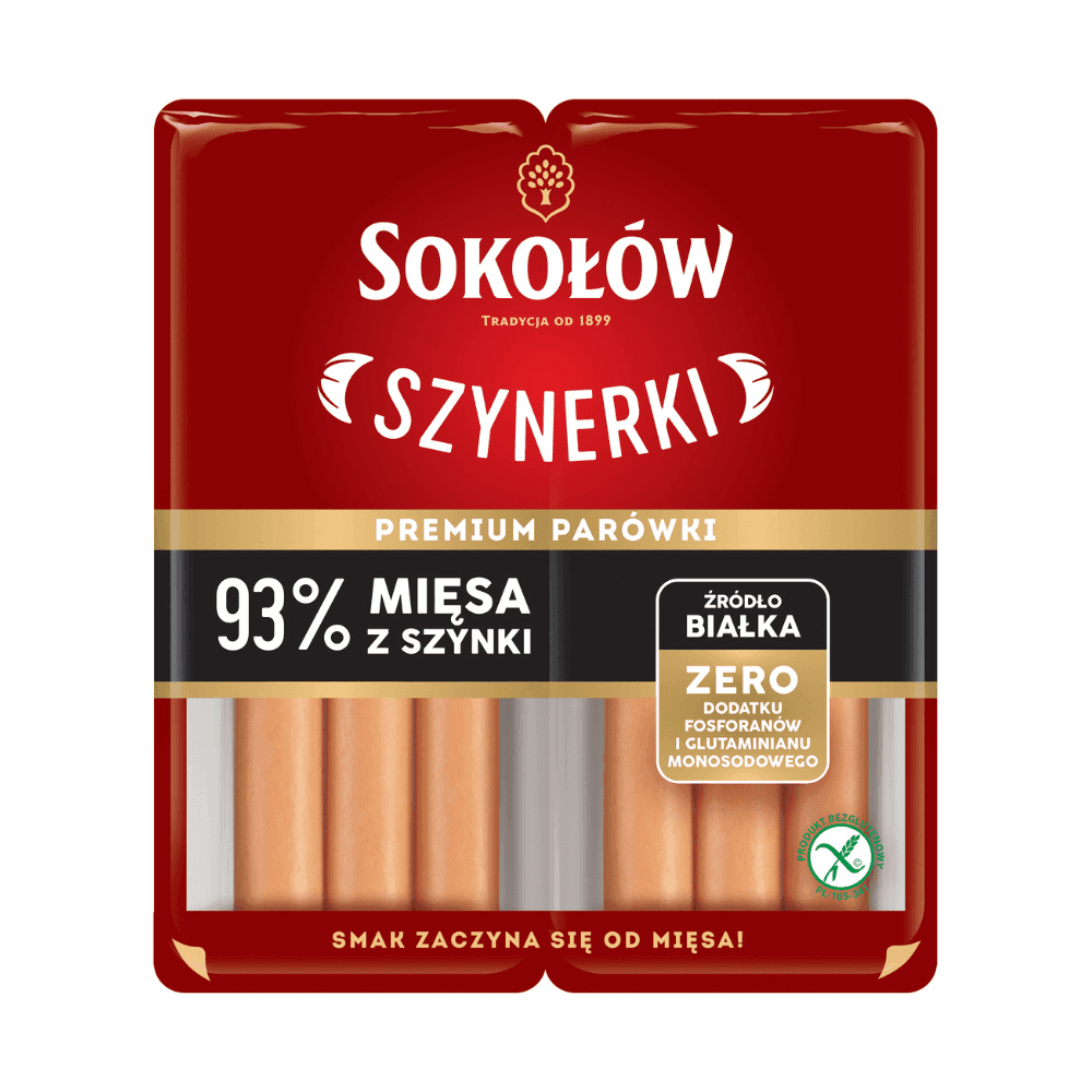 SOKOŁÓW Parówki szynerki z szynki 180 g