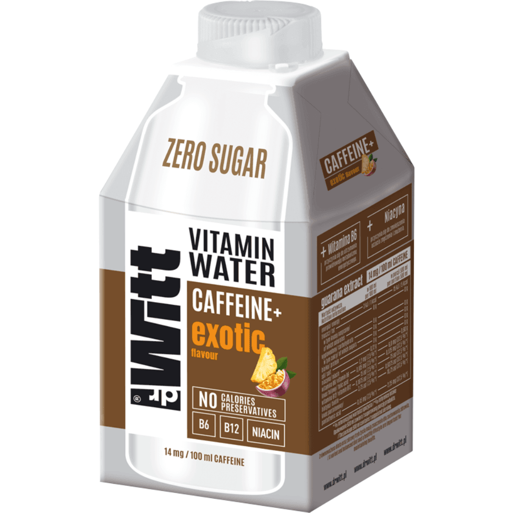 DR WITT Woda witaminowa z kofeiną o smaku owoców egzotycznych bez cukru 500 ml
