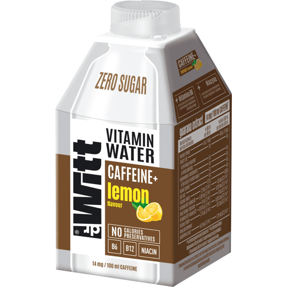 DR WITT Woda witaminowa z kofeiną o smaku cytrynowym bez cukru 500 ml