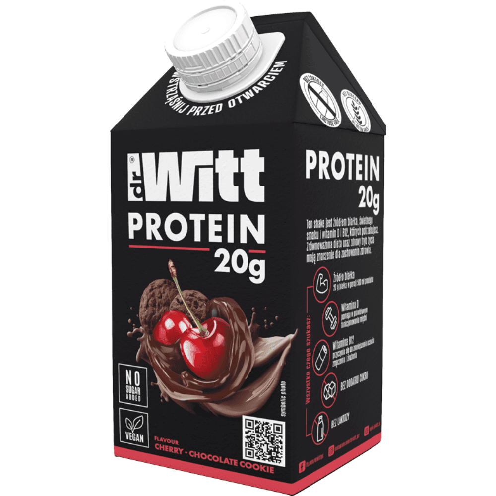 DR WITT PROTEIN Shake proteinowy wiśnia-czekolada 500 ml