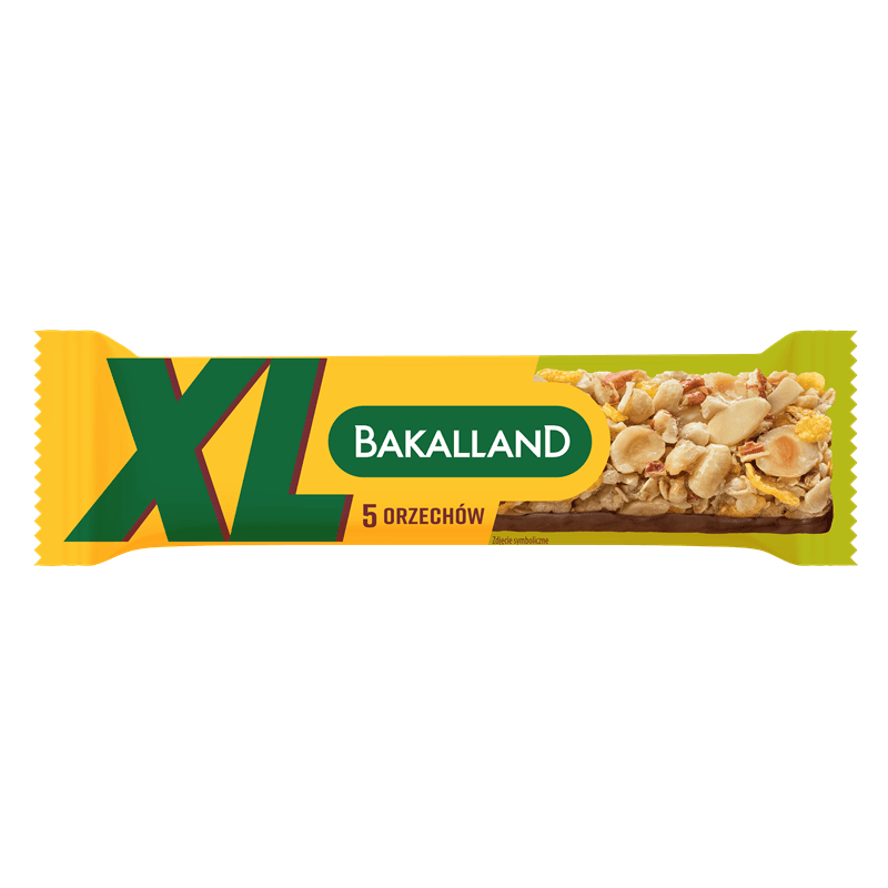 BAKALLAND Baton zbożowy XL 5 Orzechów 55 g