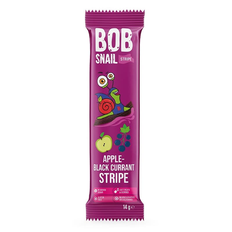 BOB SNAIL Przekąska jabłko-czarna porzeczka bez cukru 14 g