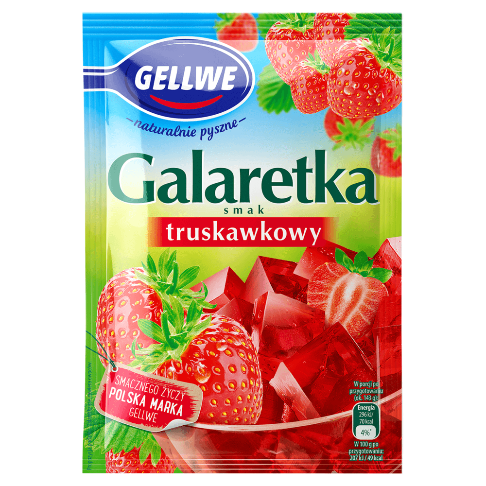 GELLWE Galaretka smak truskawkowy 72 g