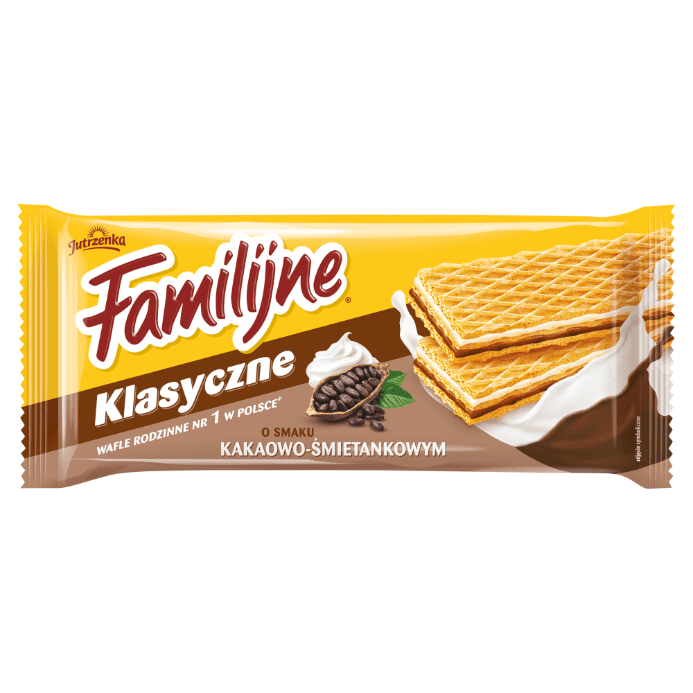 JUTRZENKA FAMILIJNE Wafle o smaku kakaowo-śmietankowym 180 g