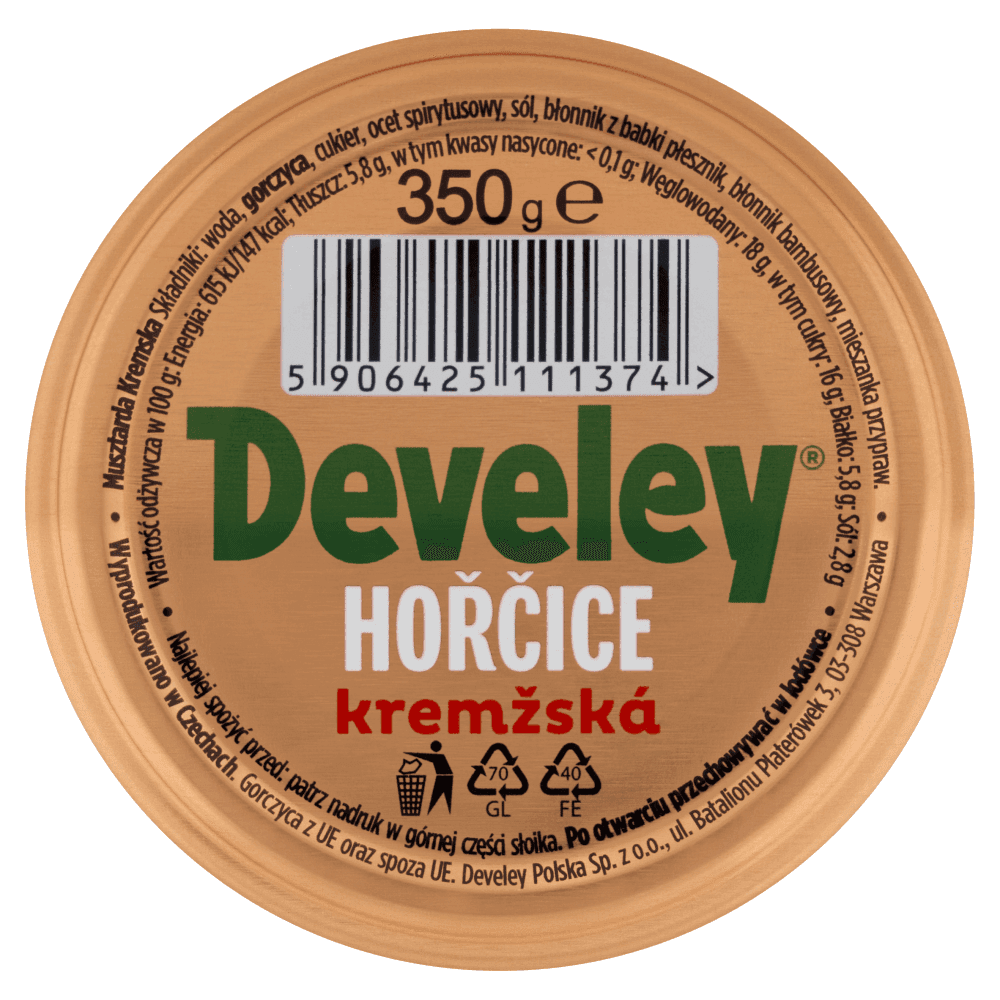 DEVELEY Musztarda kremska 350 g