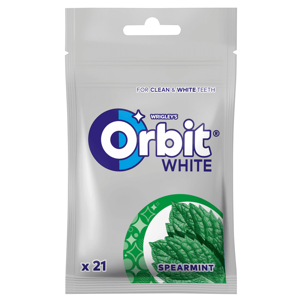 ORBIT WHITE Guma do żucia bez cukru Spearmint 21 drażetek 29 g