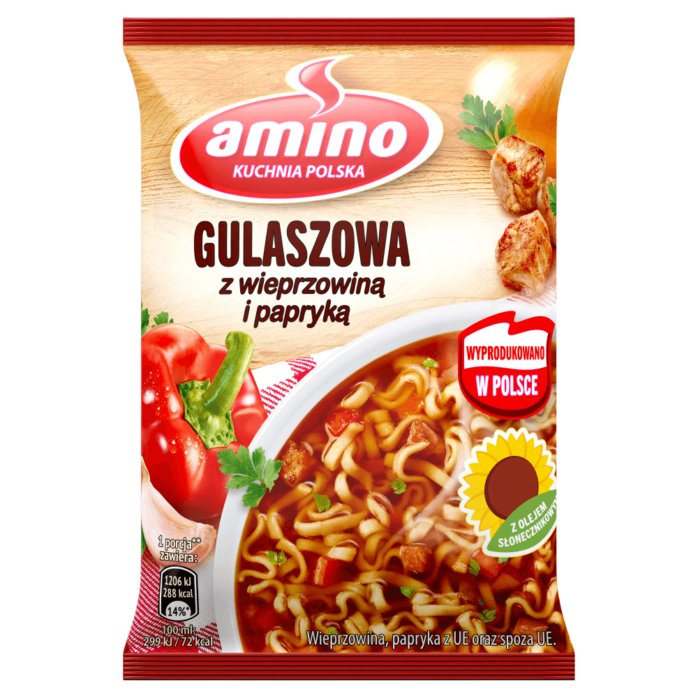 AMINO Zupa błyskawiczna gulaszowa z wieprzowiną i papryką 59 g