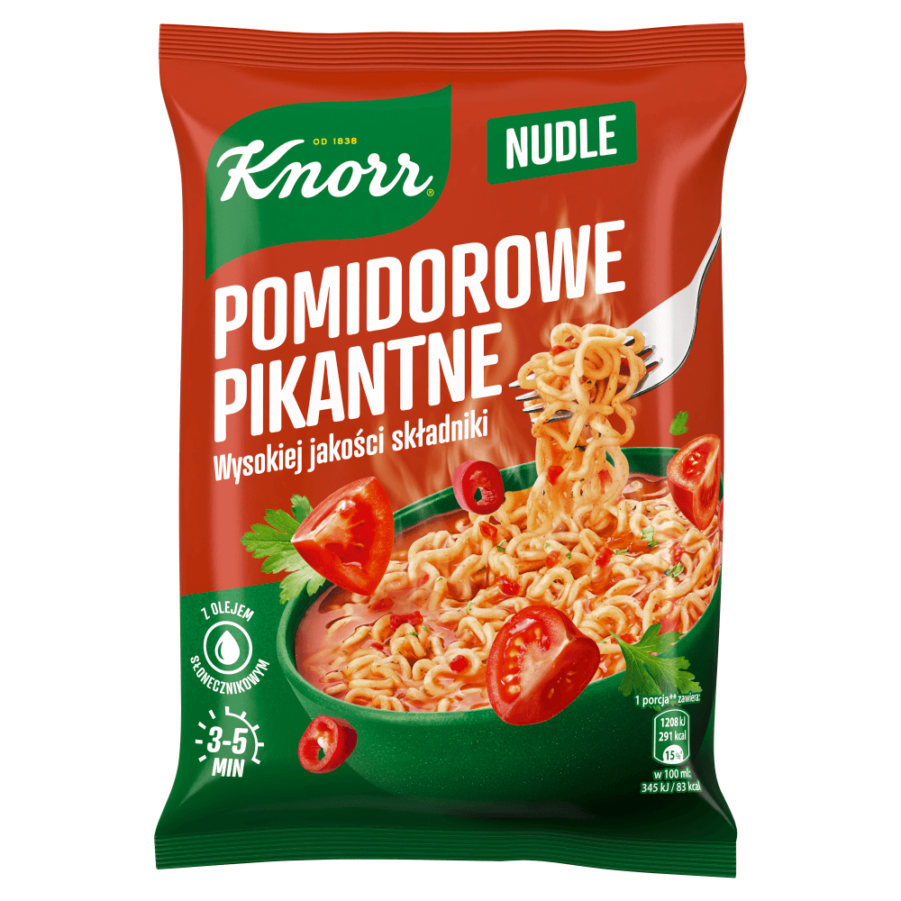 KNORR Danie błyskawiczne nudle pomidorowe pikantne 63 g