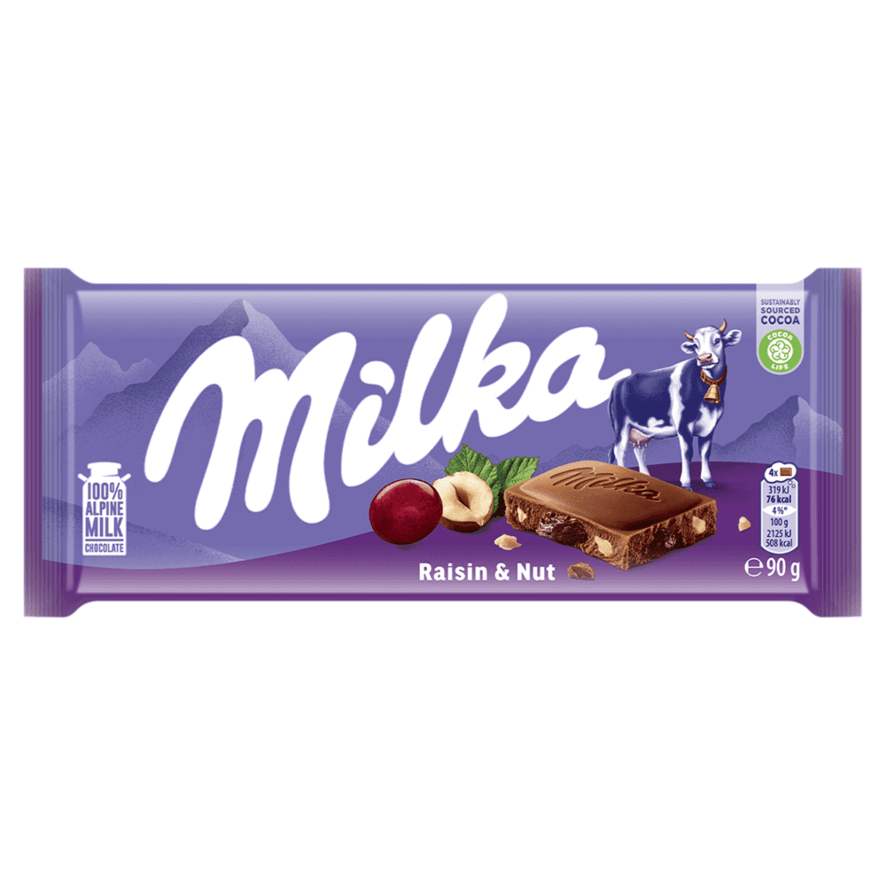 MILKA Czekolada mleczna Raisin & Nut 90 g