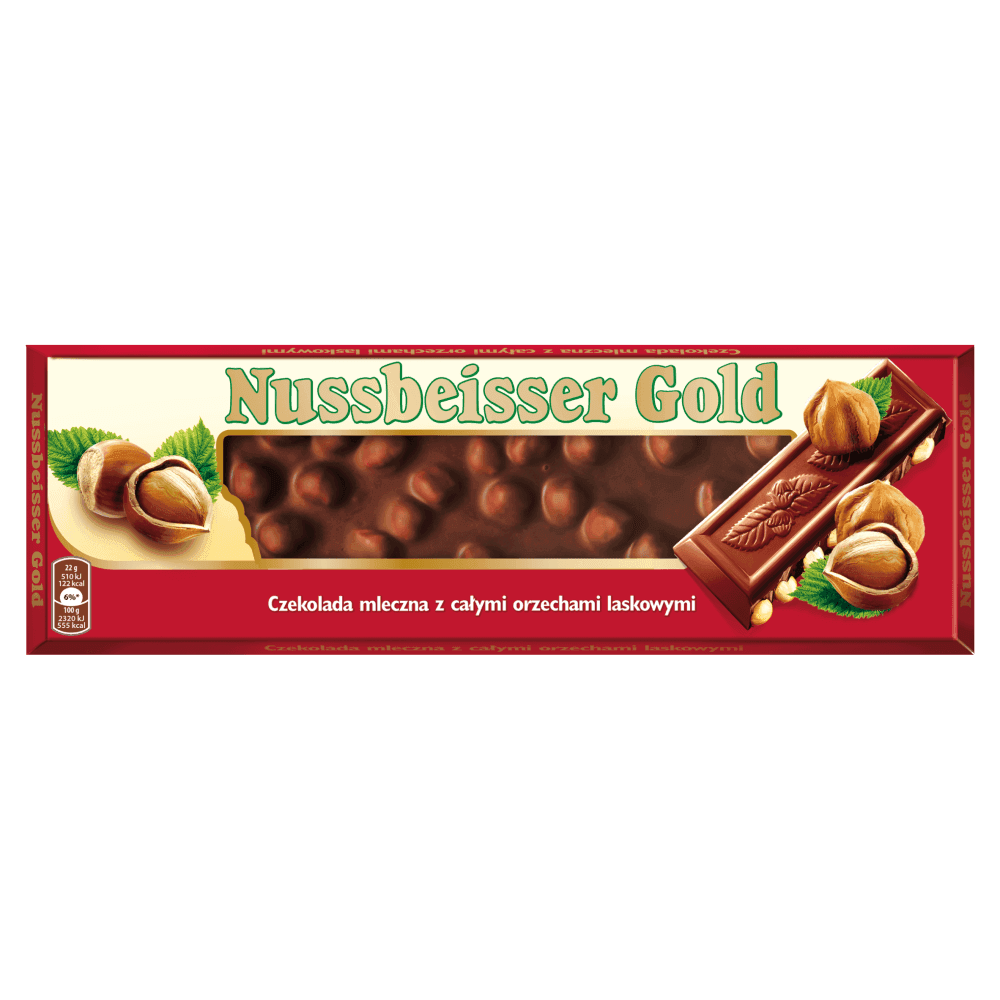NUSSBEISSER Czekolada mleczna z całymi orzechami laskowymi 220 g