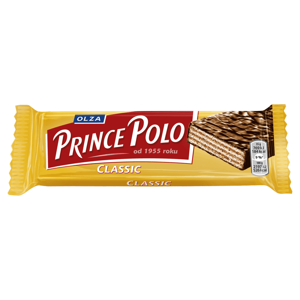 PRINCE POLO Kruchy wafelek z kremem kakaowym oblany czekoladą Classic 35 g