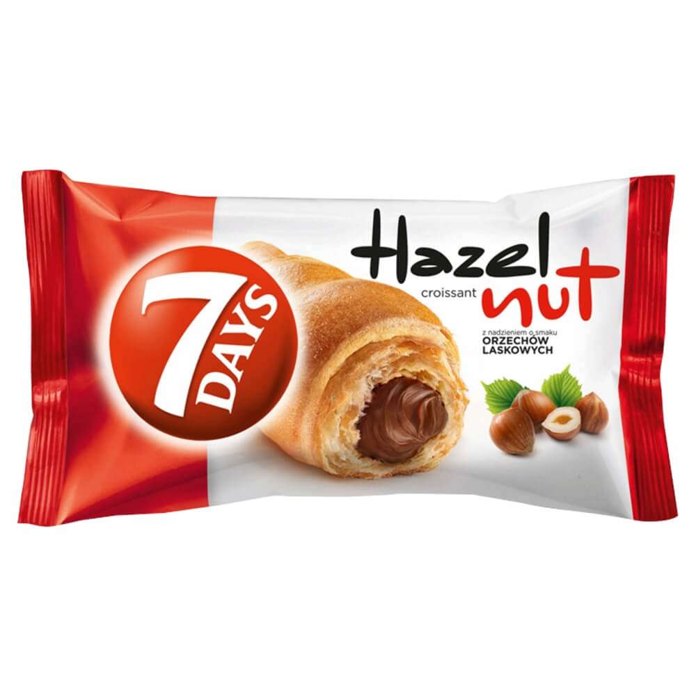 7 DAYS HAZELNUT Rogalik z nadzieniem z orzechami laskowymi 60 g