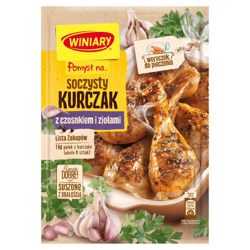WINIARY POMYSŁ NA... Soczysty kurczak z czosnkiem i ziołami 30 g