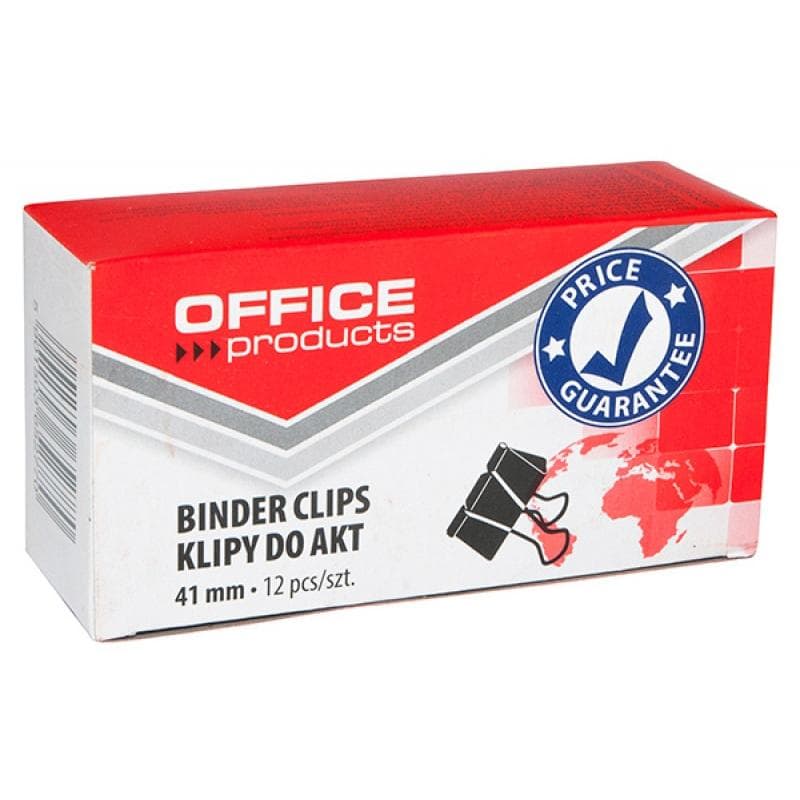 OFFICE PRODUCTS Klipy do dokumentów czarne 41mm 12 szt.
